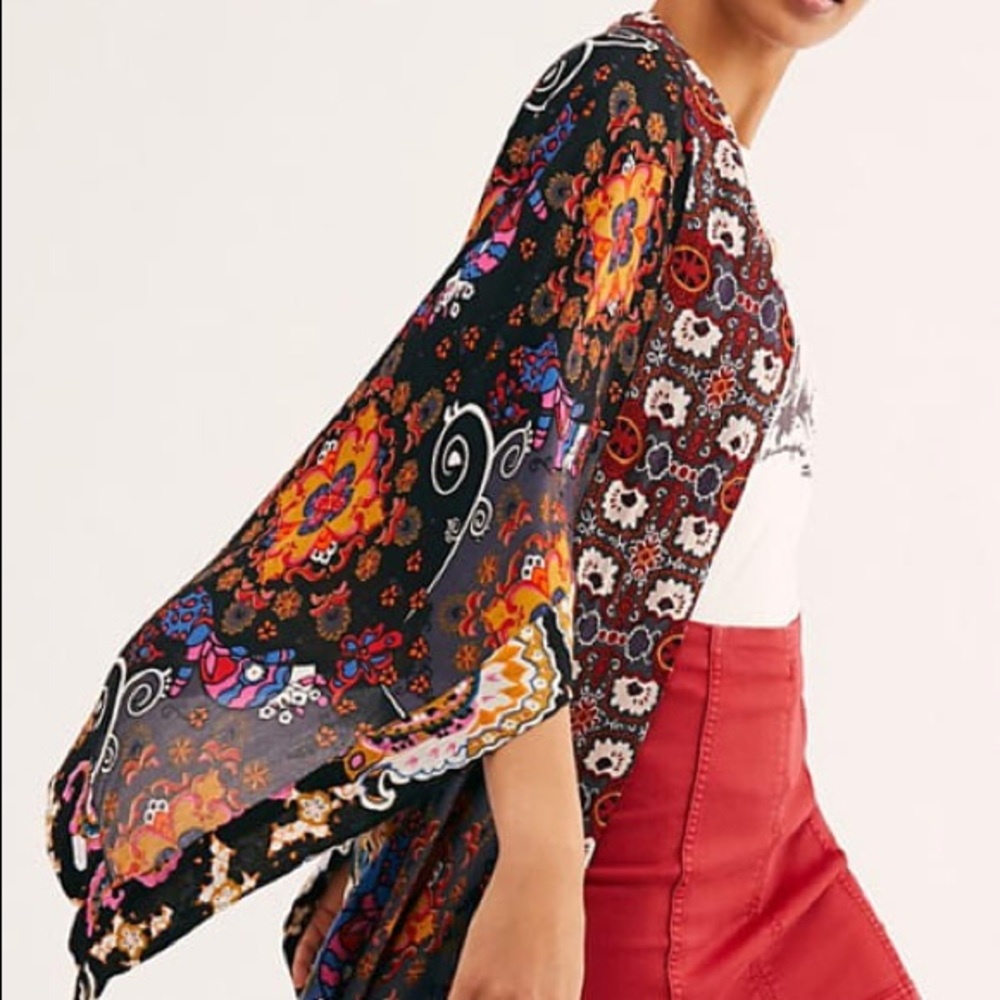 Free People Little Wing Mix Print Kimono